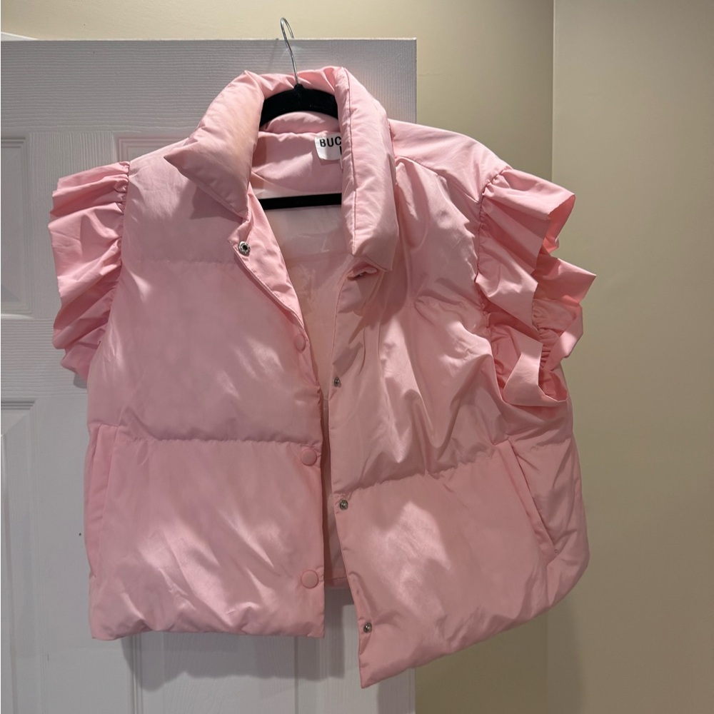 BUCKETLIST Pink Ruffled Vest